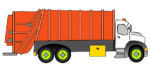 cartoonized image of a garbage truck