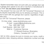 Manufacturer's note on how to program garage door remotes for older models