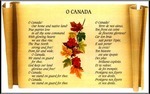 poem of O Canada on a scroll