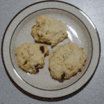 3 of my homemade banana cookies on a small plate