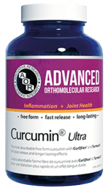 a bottle of Advanced Orthomolecular Research Curcumin Ultra by AOR