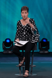 screen print of Joyce Meyer giving her sermon on 30 October 2018