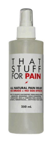 picture of the large bottle of "That Stuff for Pain"