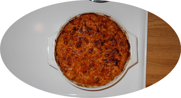 Cooked Mac and Cheese in a casserole dish