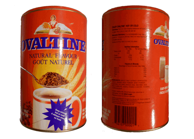 images of an original container of Ovaltine
