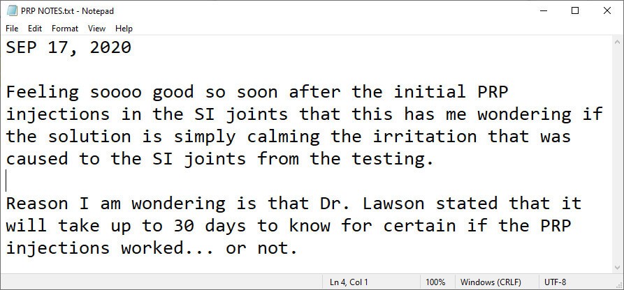 screen print of a note I made to myself in Notepad, on 17 Sep 2020
