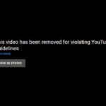 screen print of YouTube banning my video