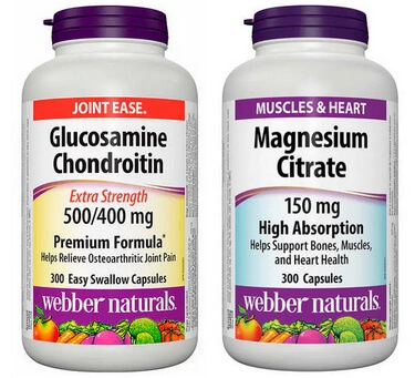 webbers naturals Glucosamine Chondroitin and Magensium Citrate supplements